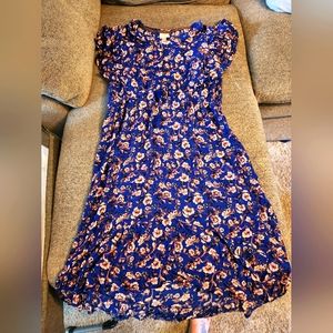 Blue floral high-low dress